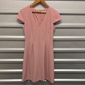 Eliza J Womens Pink V Neck Fit and Flare Dress Evening Wedding Guest Valentines